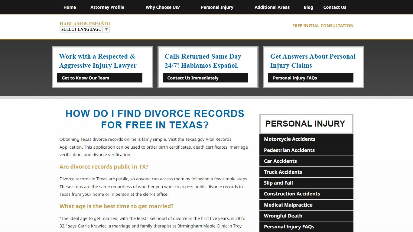 How do i find divorce records for free in Texas?